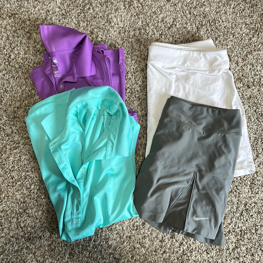 Golf lot Nike Adidas Sz M Skort Top Shirt